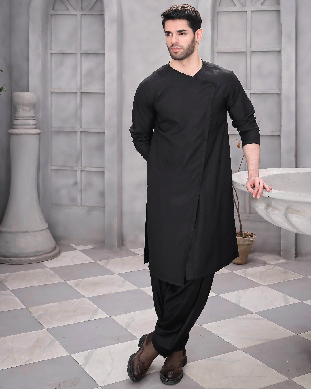 Asymmetrical Classic Kameez Shalwar